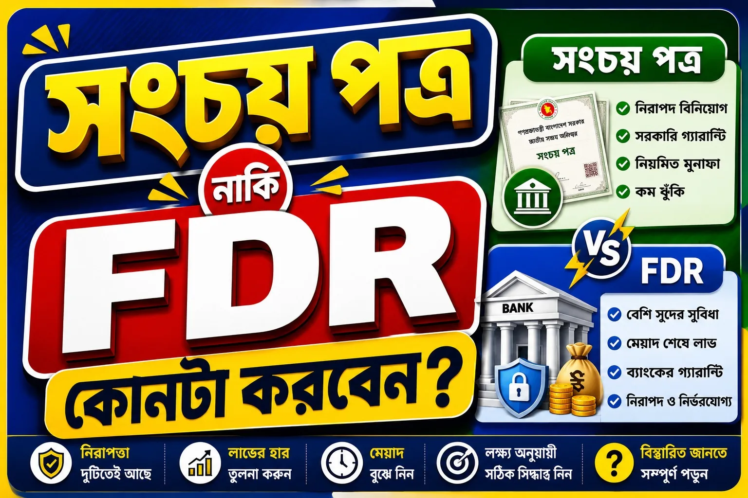 সঞ্চয়পত্র বনাম FDR: কোনটি বেশি লাভজনক